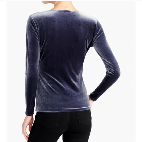 J CREW Velvet Wrap Top Sz Small - Picture 2 of 10